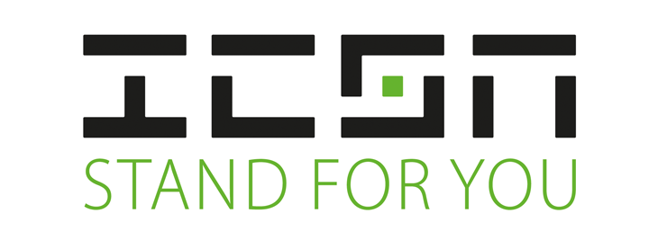 Logo für den Messebauer Icon mit dem Slogan Stand For You in gruen