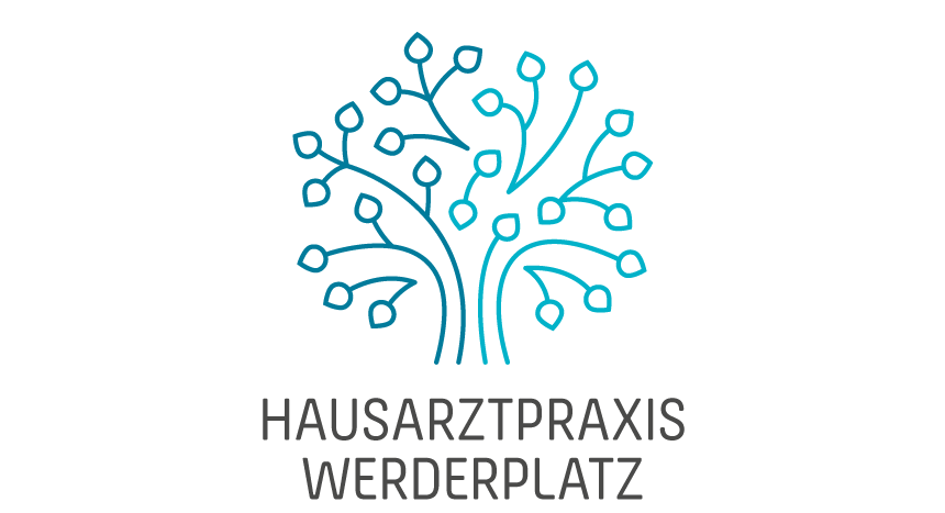 Logo in Baumform mit dem Schriftzug Hausarztpraxis Werderplatz darunter